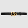 Cintura in pelle GG Marmont con fibbia lucida - Diamond Plug Outlet