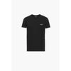 Balmain T-SHIRT T-shirt nera in cotone eco-design con logo Balmain Paris bianco piccolo in velluto