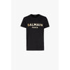 Balmain T-SHIRT T-shirt nera in cotone eco-design con logo Balmain Paris dorato