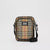 Shoulder bag with vintage check and leather finishes