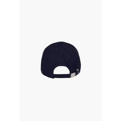 Balmain cappello Cappellino blu navy in cotone con logo Balmain Paris bianco