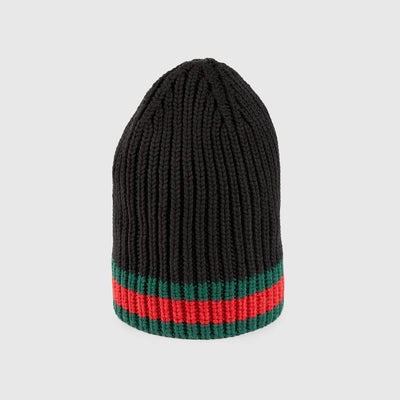 Gucci cappello Cappello in lana con dettaglio Web