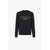 Graue Baumwoll-Sweatshirt mit schwarzem Balmain-Logo in Samt