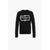 Graue Baumwoll-Sweatshirt mit schwarzem Balmain-Logo in Samt