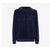 Sweat-shirt en laine et coton bleu