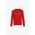 Sweat-shirt de coton rouge avec effet blanc Balmain Logo 3D