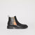 Chelsea leather ankle boots with vintage check inserts