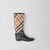 Rubber rain boots with house check pattern and logo strap