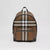 Shoulder bag with vintage check and leather finishes